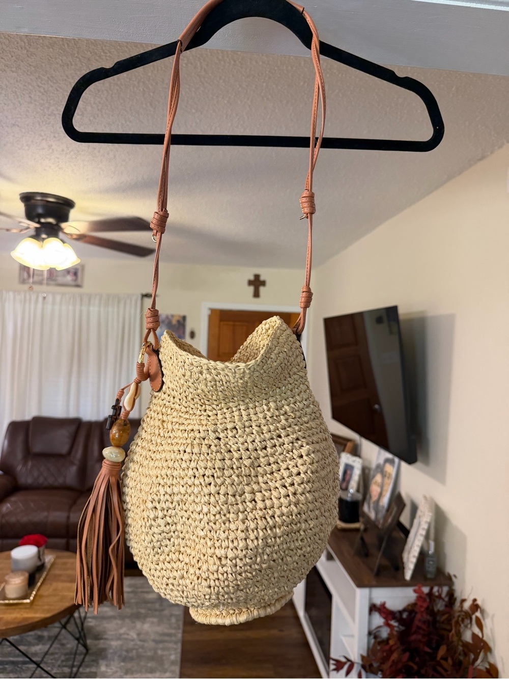 Ulla Johnson Raffia Straw Woven Bucket Shoulder Bag
